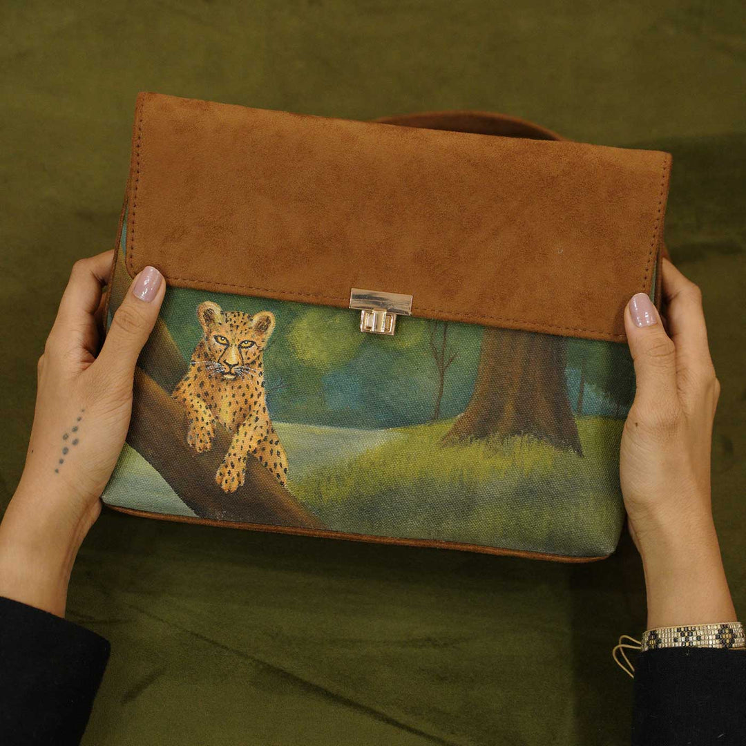 Hand-Painted Free & Fierce Shoulder Bag