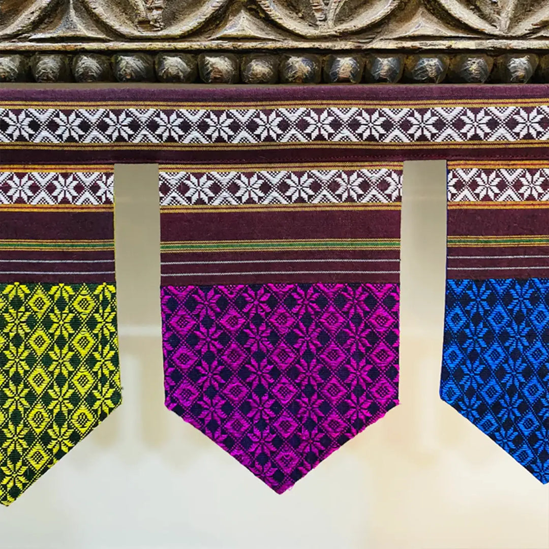 42 Inch Handmade Multicolor Floral Design Khunn Fabric Cotton Toran