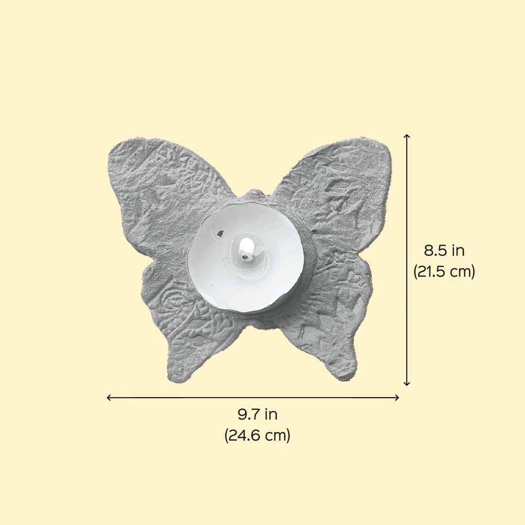 Eco-Friendly Hand-painted Butterfly Tealight Holder | Set Of 2