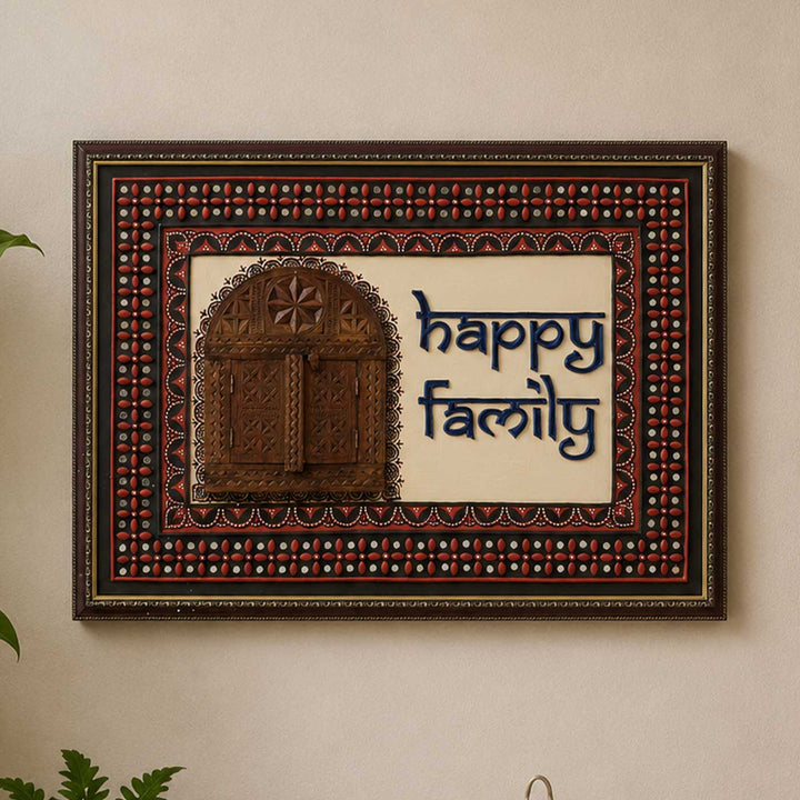 Personalized Handcrafted Lippan Art Wooden Window Name Plate For Home