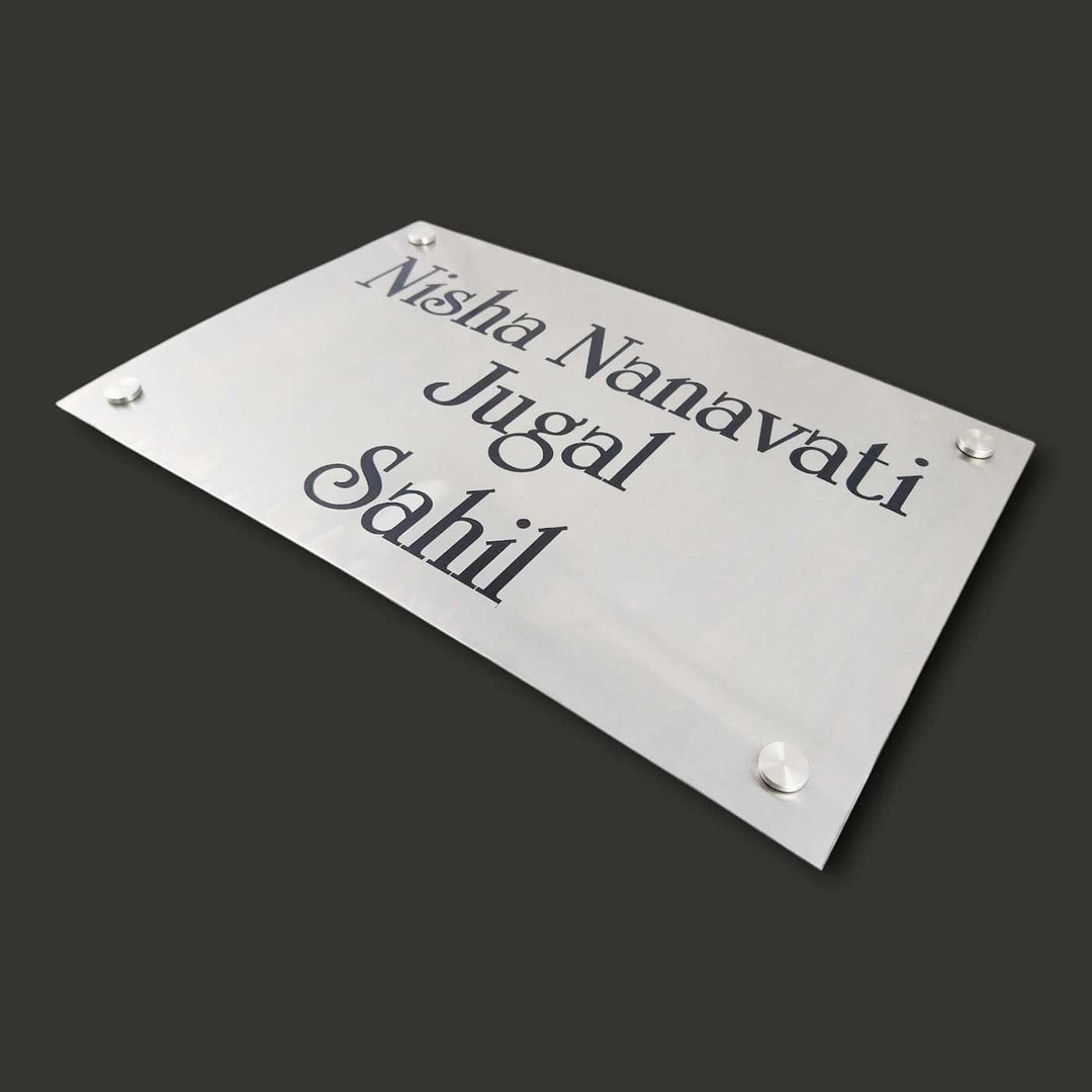 Personalized Engraved Minimalist Stainless Steel Name Plate