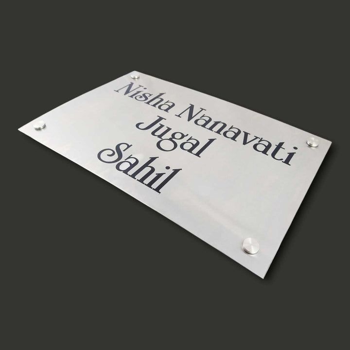 Personalized Engraved Minimalist Stainless Steel Name Plate