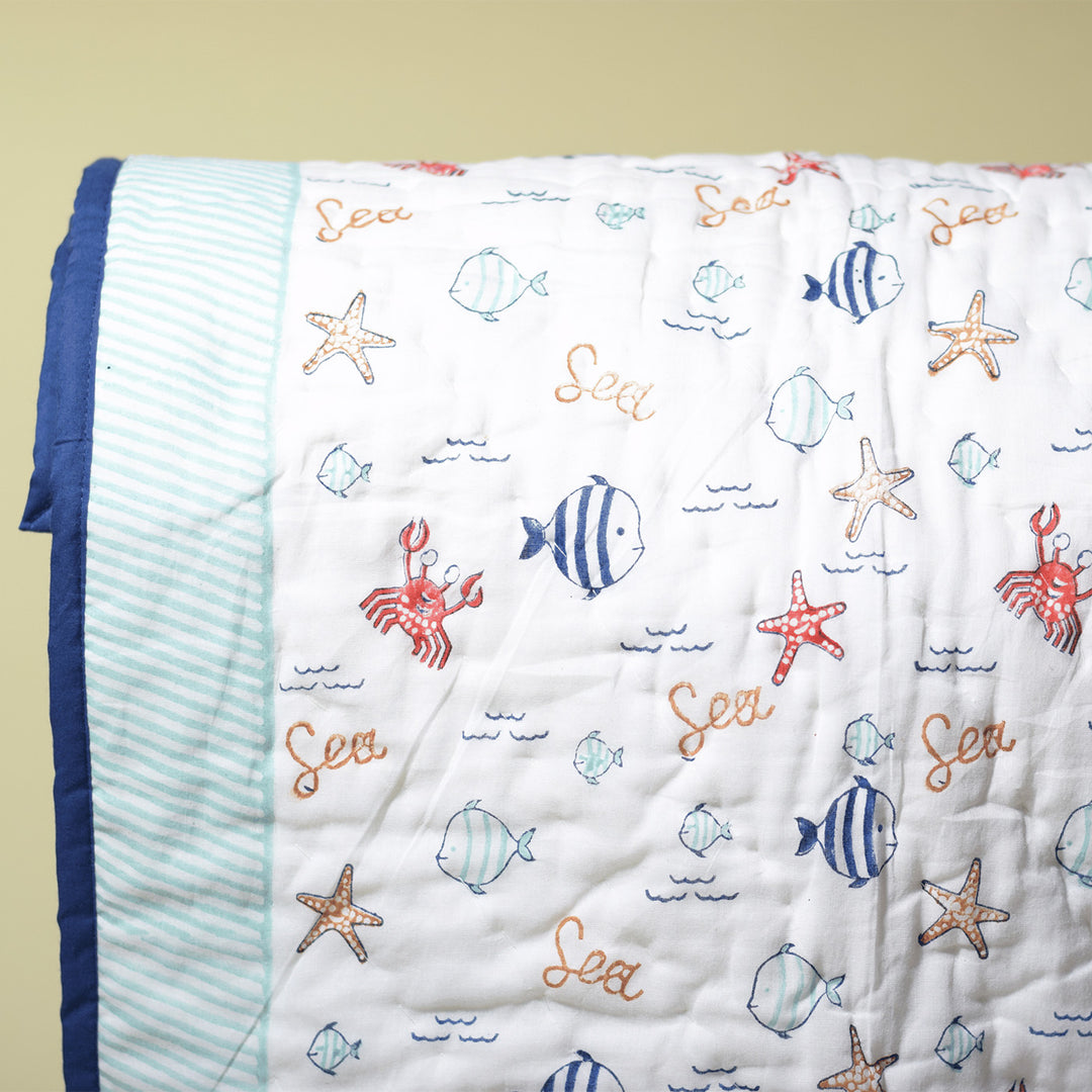 Hand Block Printed Drift and Dream Quilt/Comforter