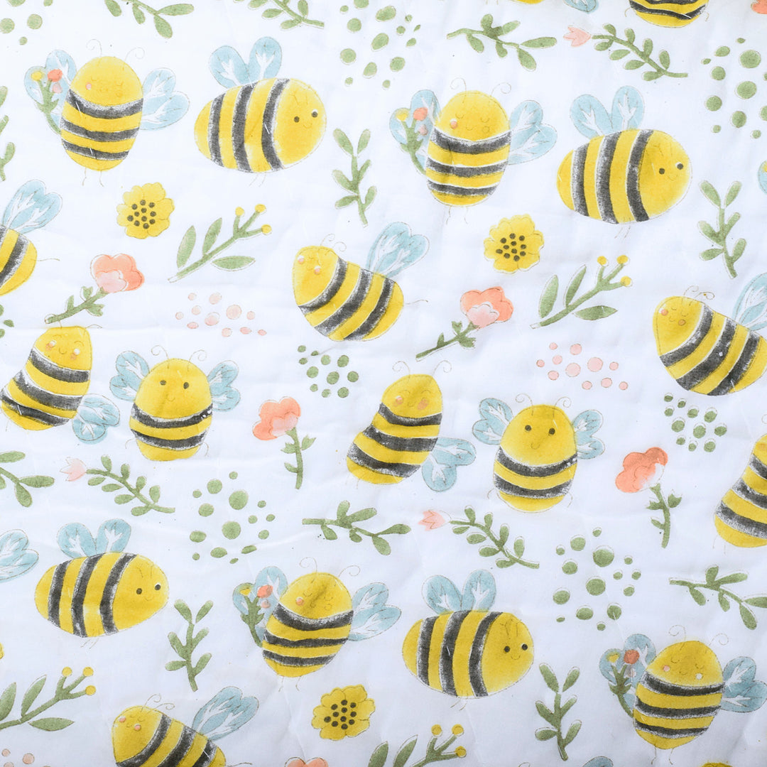 Hand Block Printed Sunny Bee Quilt/Comforter