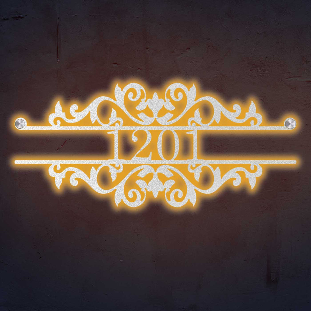 Personalized Laser Cut Ornate Design Steel Name Plate