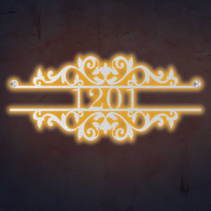 Personalized Laser Cut Ornate Design Steel Name Plate