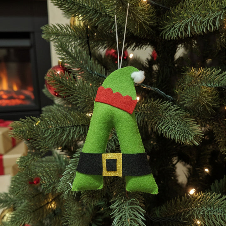 Personalized Handmade Christmas Theme Initial Ornament For Tree Decoration