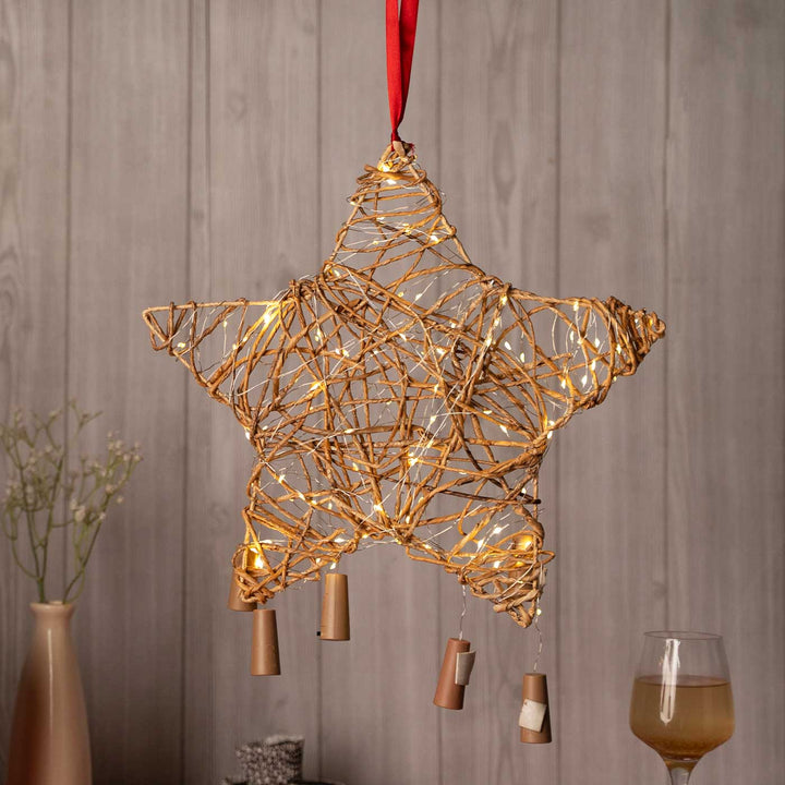 Handmade Banana Rope Hanging Christmas Star