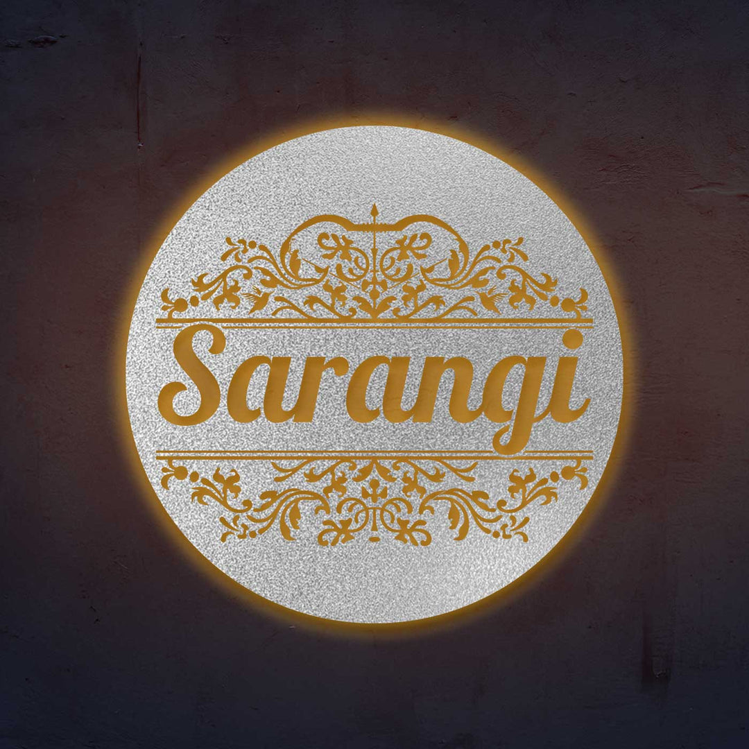 Personalized Laser Cut Round Steel Name Plate