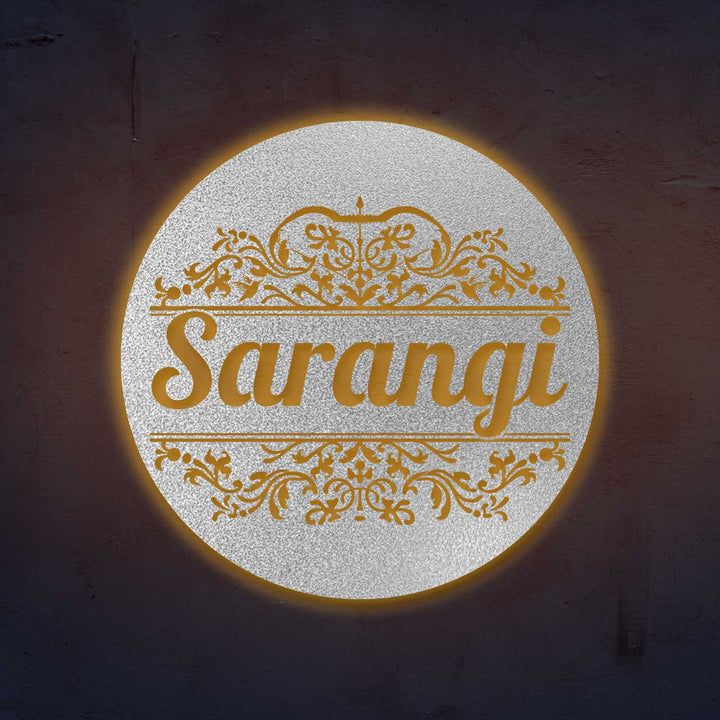 Personalized Laser Cut Round Steel Name Plate