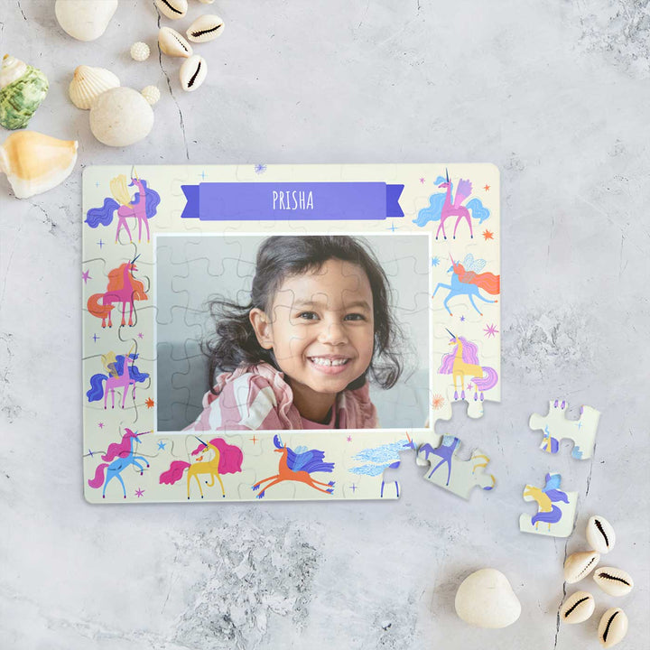 Photo Personalized Magical Unicorn Theme Acrylic Puzzle