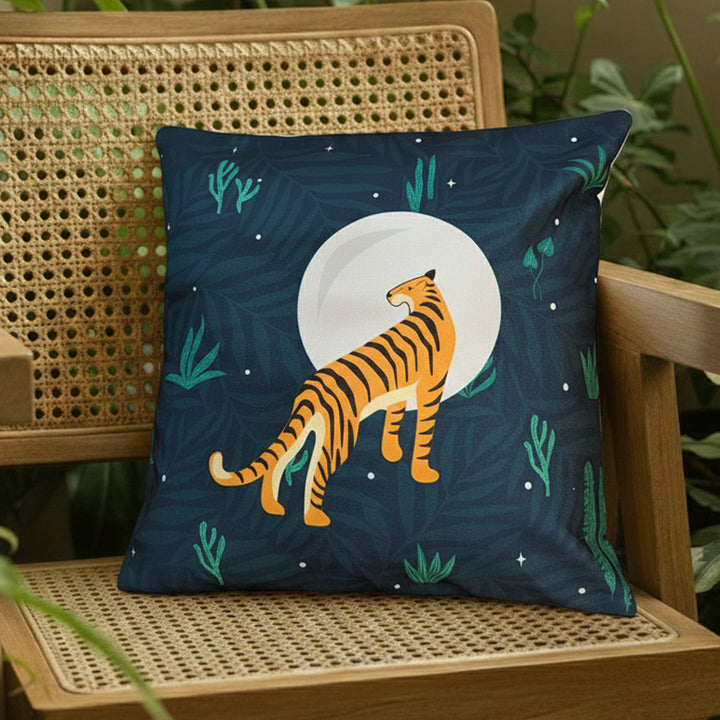 16 Inch | Printed Sundarban Mist Turning Tiger Cushion Cover