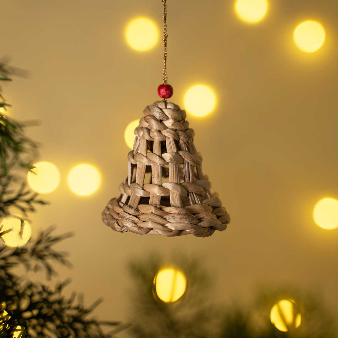 2 Pc | Handmade Banana Bark Bell Hanging Ornaments