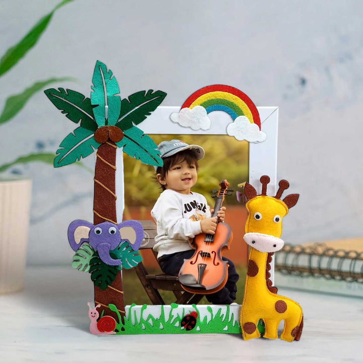 Personalized Jungle Animal Theme Felt Photo Frame