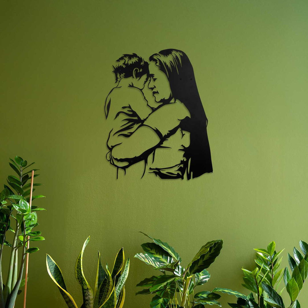 Photo Personalized Handmade Laser Cut Mother And Child Metal Decorative Plaque