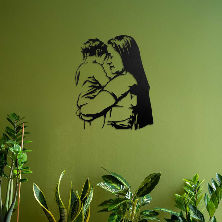 Photo Personalized Handmade Laser Cut Mother And Child Metal Decorative Plaque