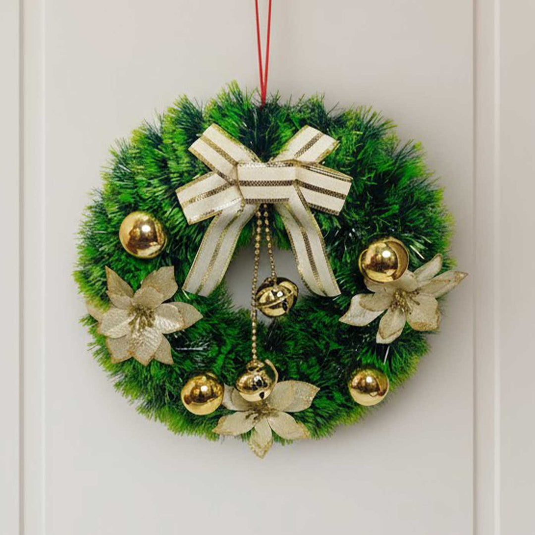 Handmade Golden Glow Plastic Wreath