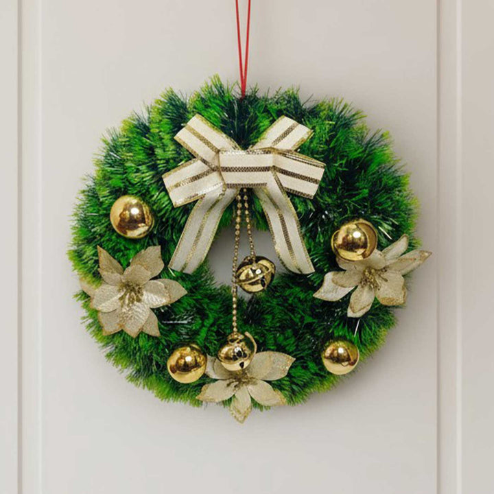 Handmade Golden Glow Plastic Wreath