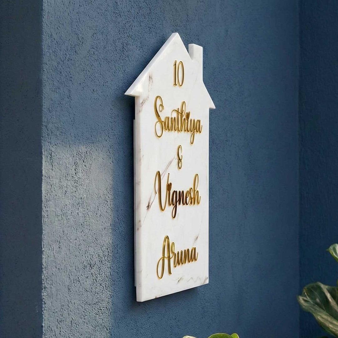 Personalized White House Shaped Resin Name Plate