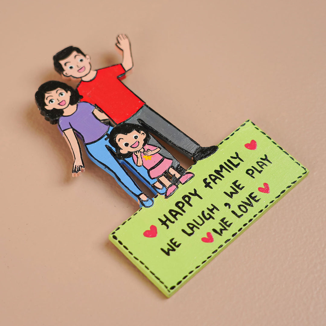 Personalized Family Theme MDF Wood Fridge Magnet