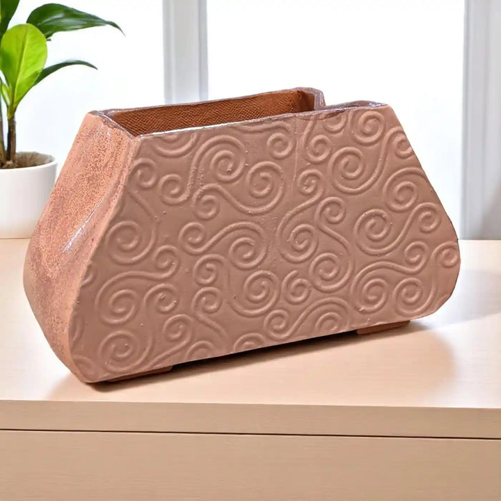Personalized Hand-Painted Purse Theme Terracotta Planter