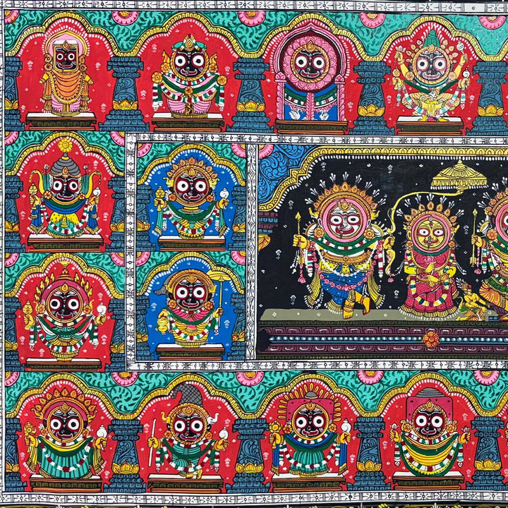 24 X 40 Inch | Handmade Canvas 24 Incarnations Of Lord Jagannath Painting