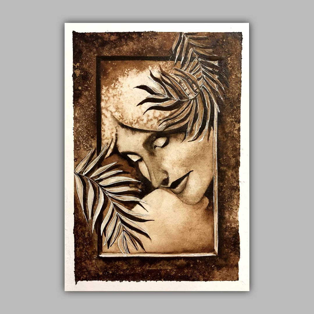 6 x 8.5 Inch | Handmade Paper Beauty In Brew Coffee Painting