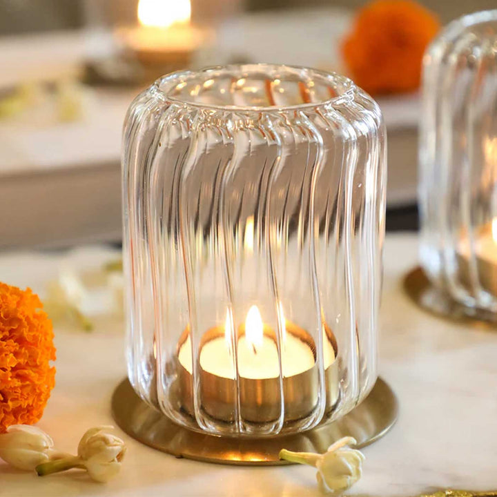 Handmade Noor Glass Votive Tealight Holder