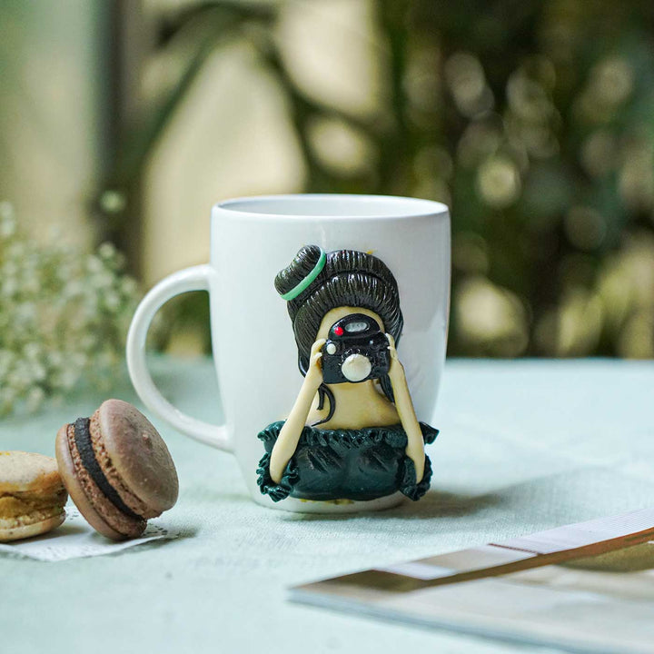 Handmade Polymer Clay Photography Theme Ceramic Mug