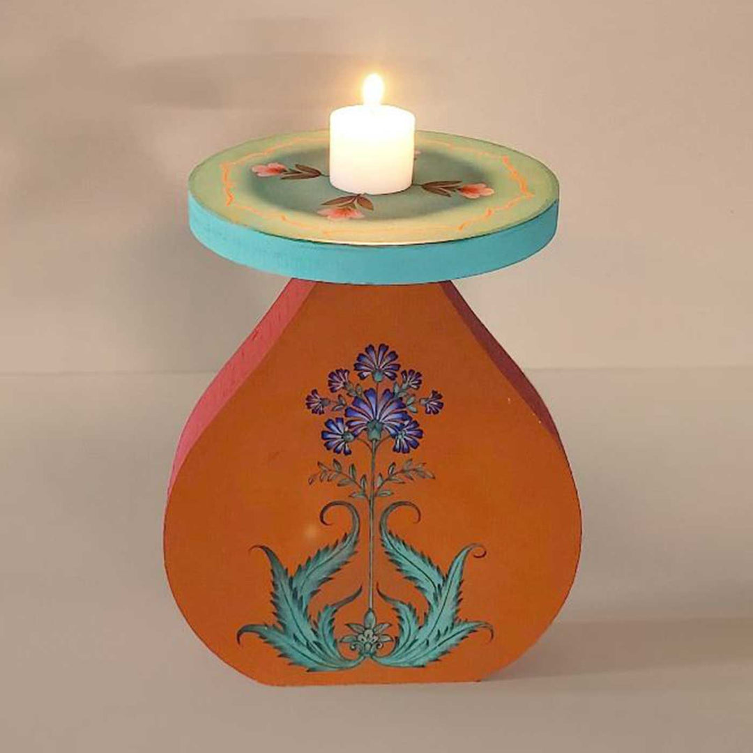 Hand-Painted Antara Wooden Candle Holder