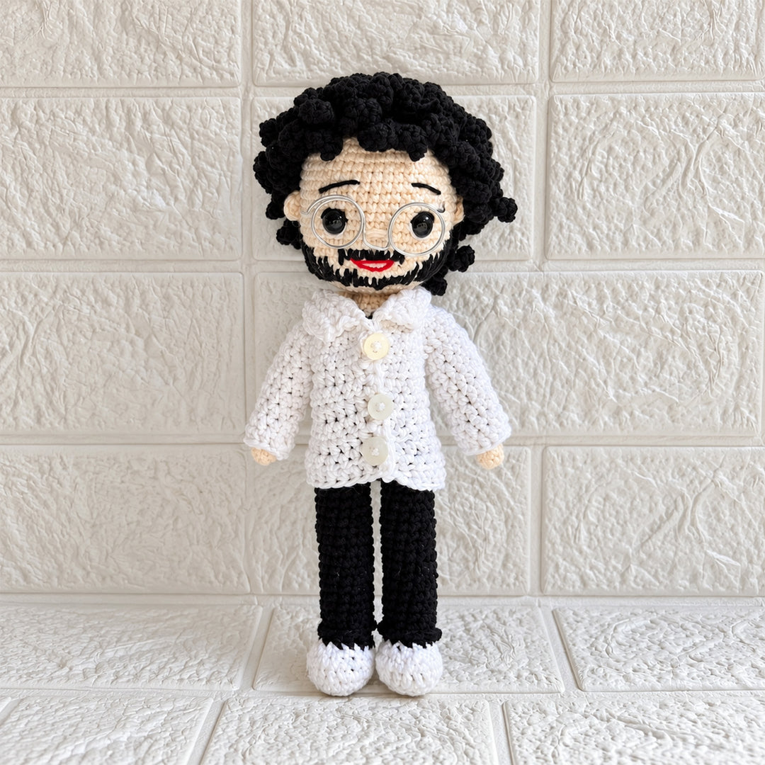 Photo Personalized Handmade Doctor Crochet Cotton Golu Doll For Gifting
