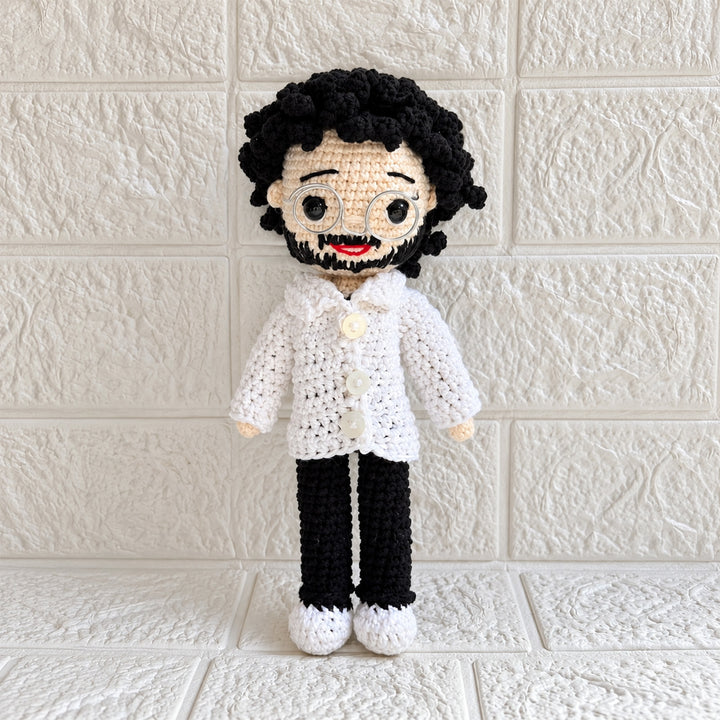 Photo Personalized Handmade Doctor Crochet Cotton Golu Doll For Gifting