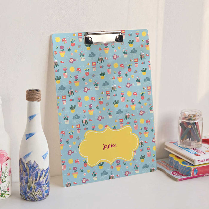 Personalized Enchanted Garden Theme Acrylic Clipboard