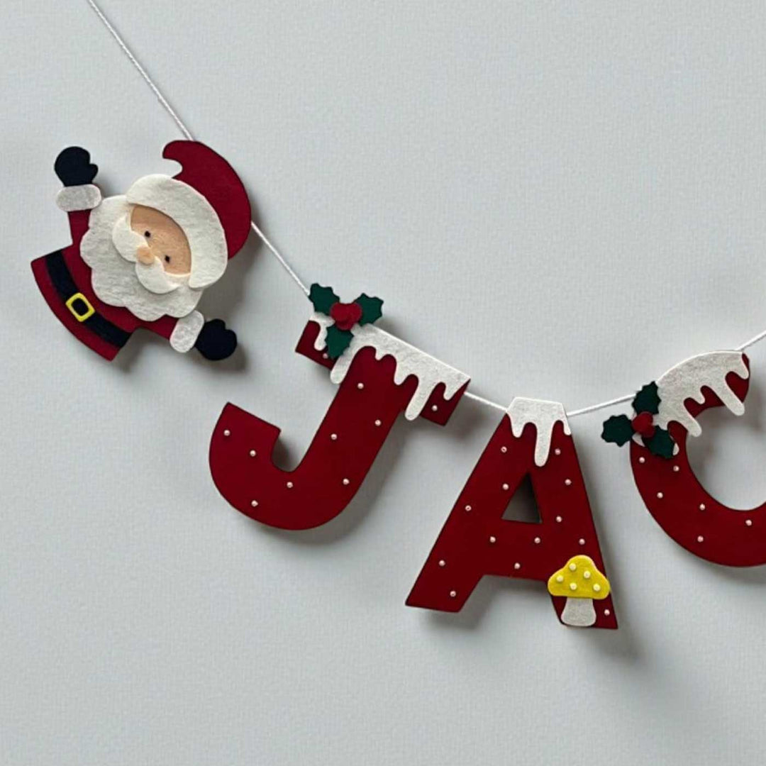 Personalized Handmade Santa's Tree Festival Bunting