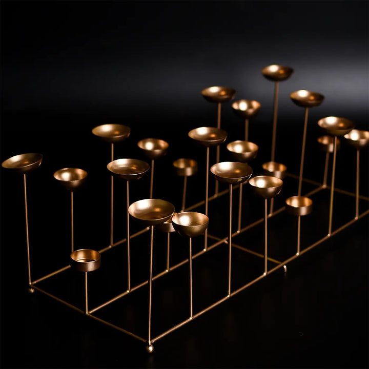 20 Inch | Decorative 3 Row Metal Tealight Holder