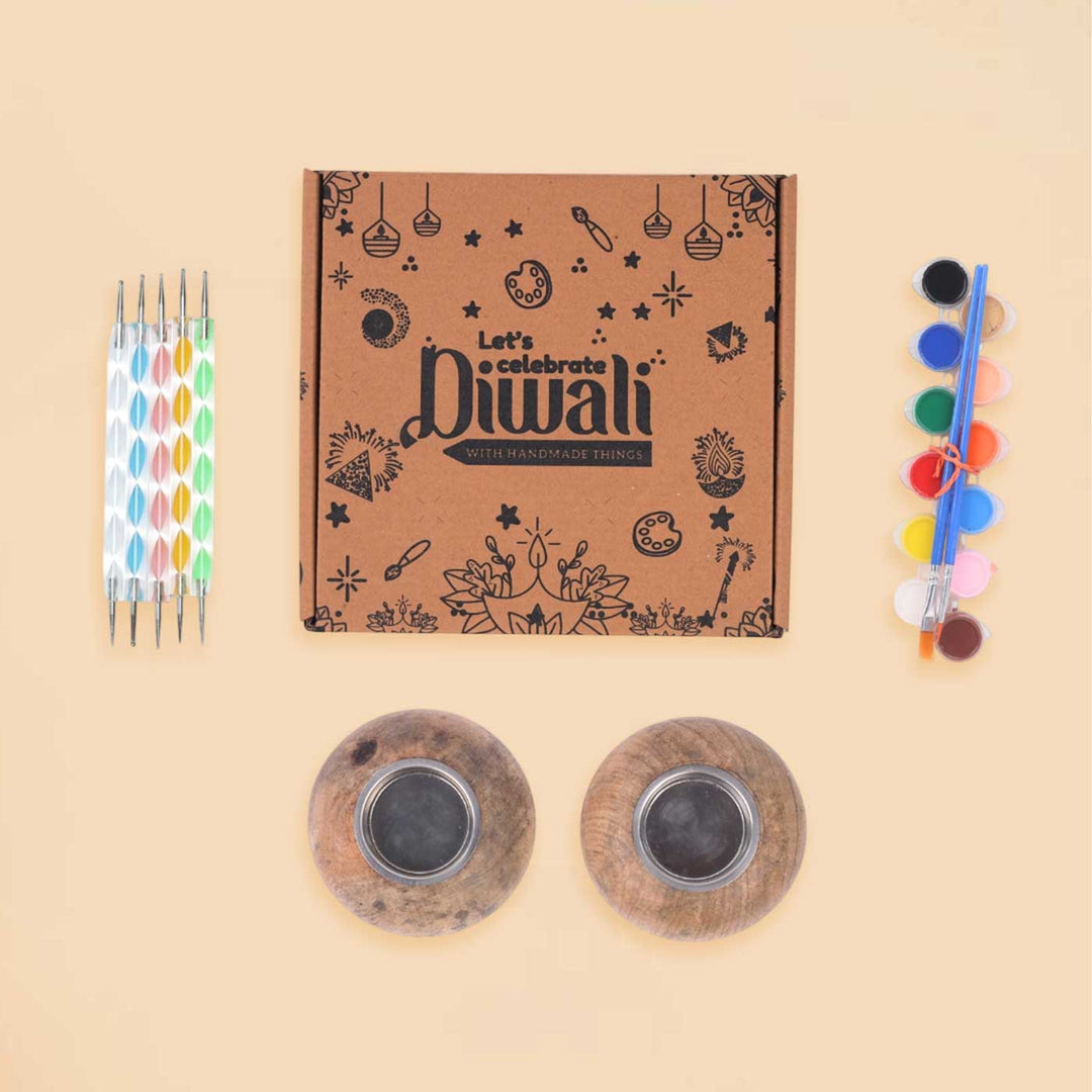 Pre Marked Wooden Tea Light Holder Painting MDF Wood DIY Kit