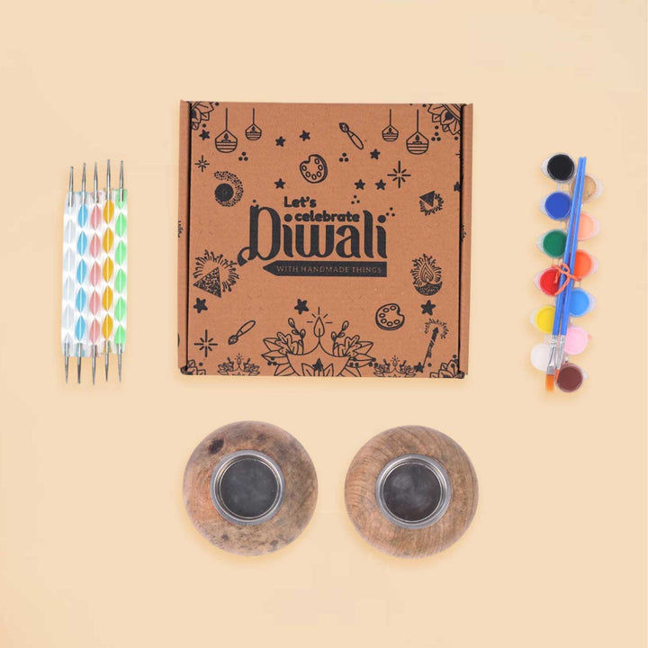 Pre Marked Wooden Tea Light Holder Painting MDF Wood DIY Kit