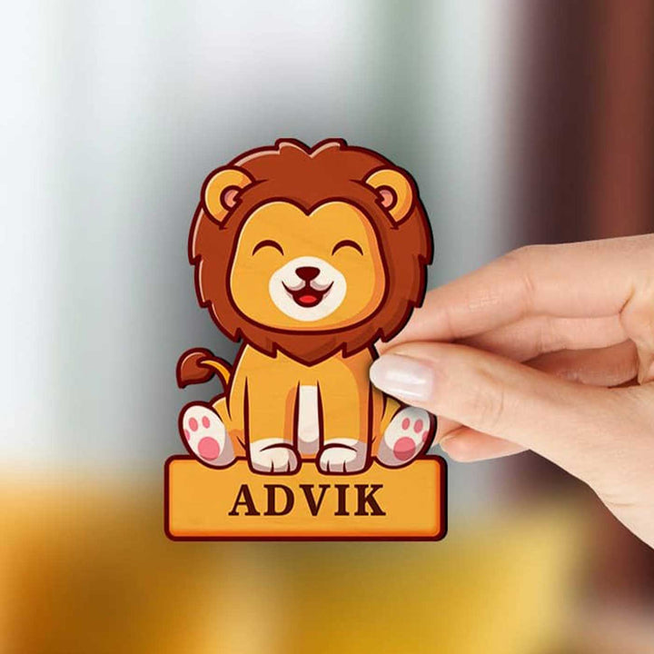 Personalized Printed Lion Theme Plywood Fridge Magnet