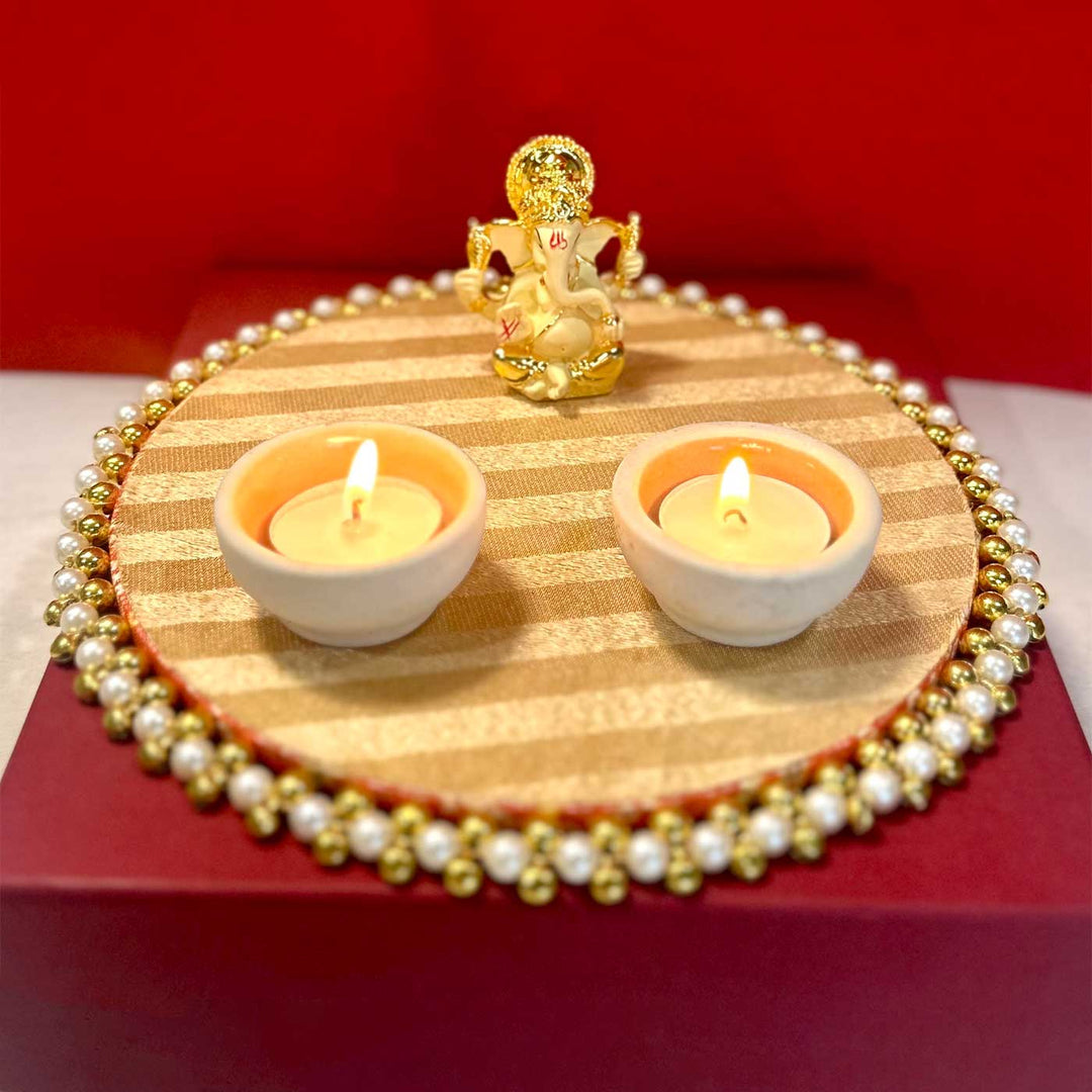 Handmade Mangalmay Wooden Puja Thali