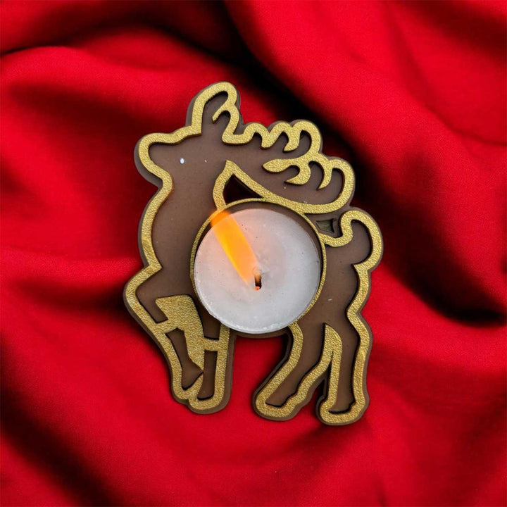 Festive Glow Xmas Themed Tealight Holders For Decoration | Set Of 5