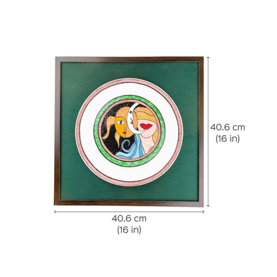 Handpainted Ceramic Wall Plate With Frame