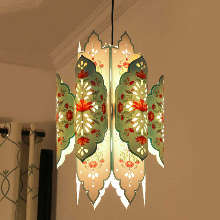 Handmade Big Elegant Kandil DIY Blue Paper Lampshade