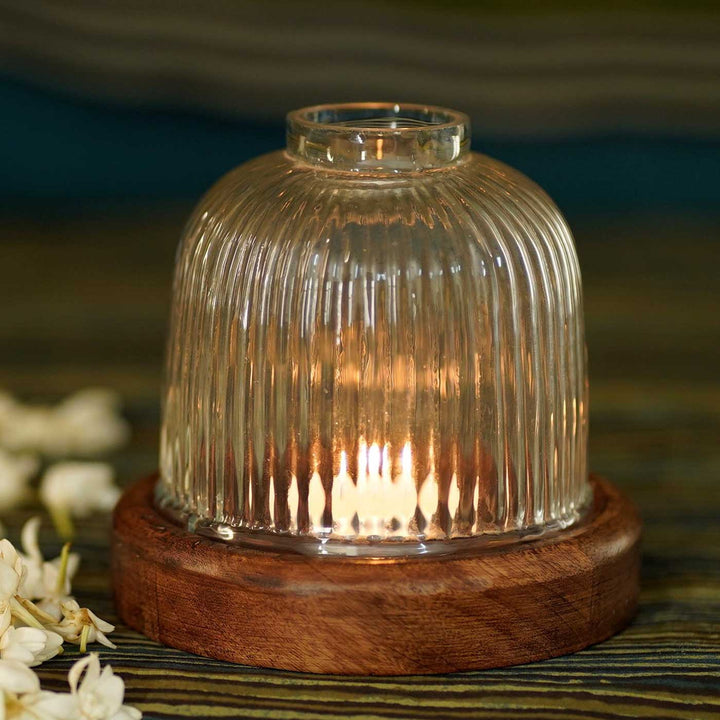 Handmade Stupa Glass Candle Holder