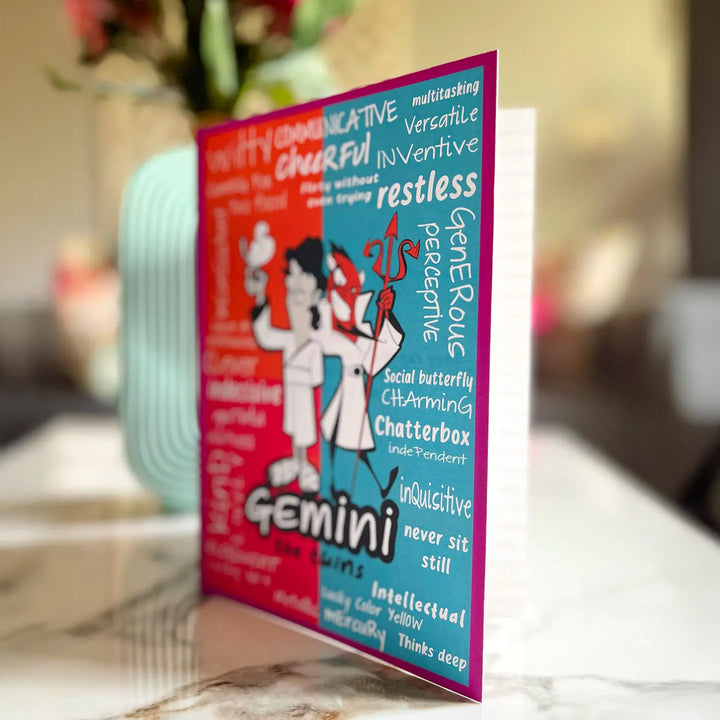 Printed Gemini Theme Ruled Notebook | A5 | 50 Pages