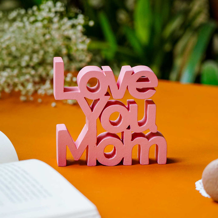 Hand-Painted Love You Mom MDF Wood Decorative Plaque For Mothers