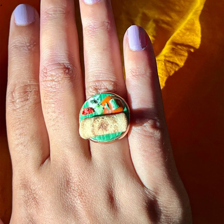Handmade Polymer Clay Miniature Dosa Ring