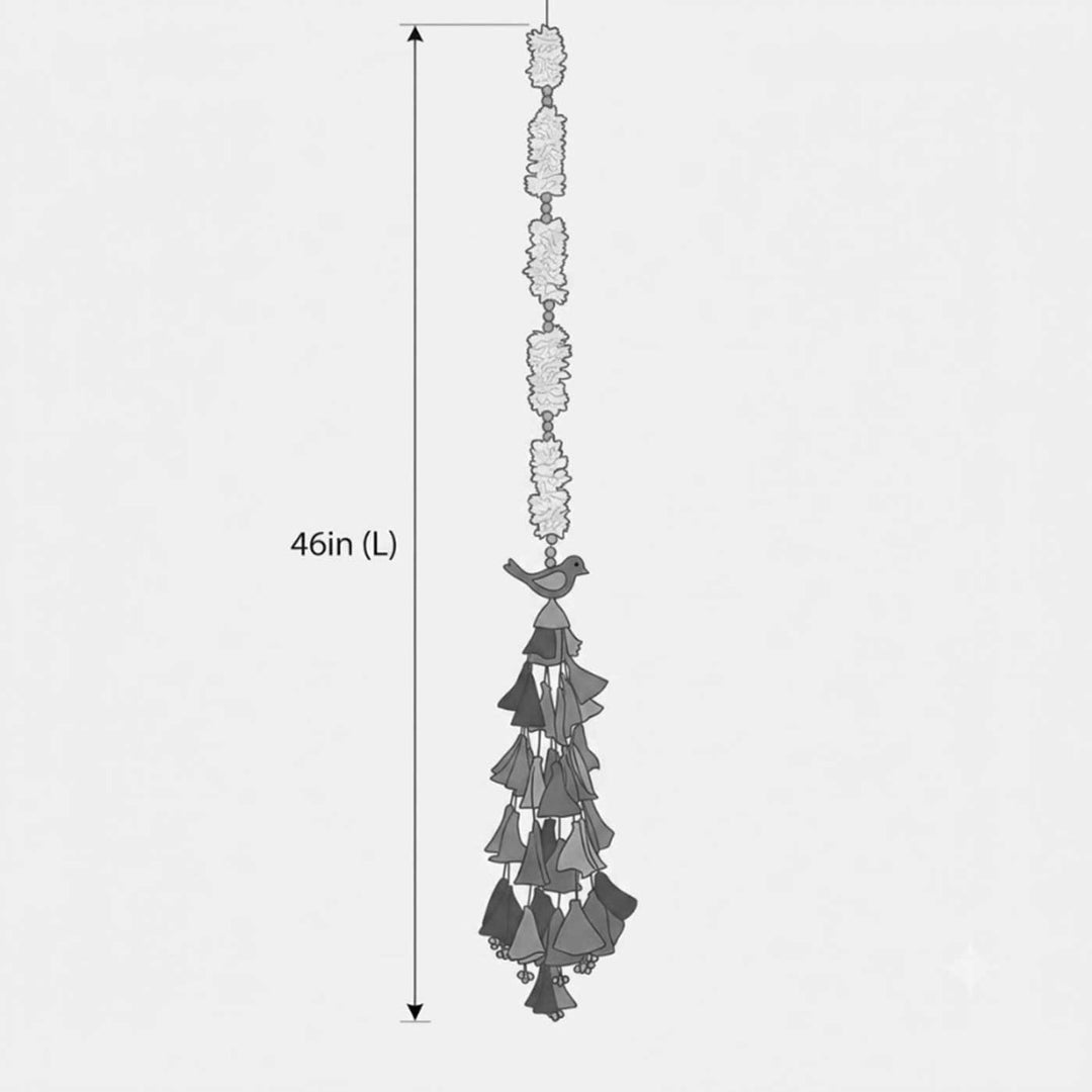 2 Pc | Handmade Parandi Parrot Jute Wall Hanging Strings With LED Lights & Shola Accents