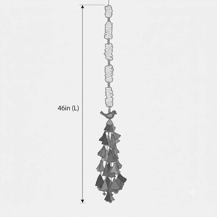 2 Pc | Handmade Parandi Parrot Jute Wall Hanging Strings With LED Lights & Shola Accents