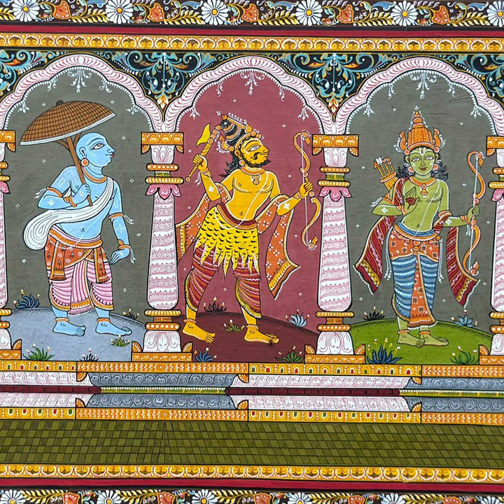 51 X 15 Inch | Handmade Canvas Dashavataar Painting