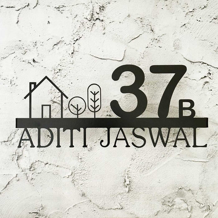 18 Inch | Personalized Minimalist Laser Cut Metal House Name Plate
